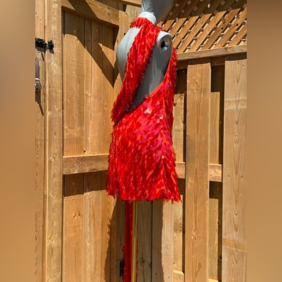 🆕 MISHA COLLECTION 🧿 NWOT Red Sapphire Sequins Mini Dress, Sz L - US 8 - Picture 8 of 15